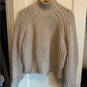 H&M Chunky Knit Turtleneck Sweater - Beige